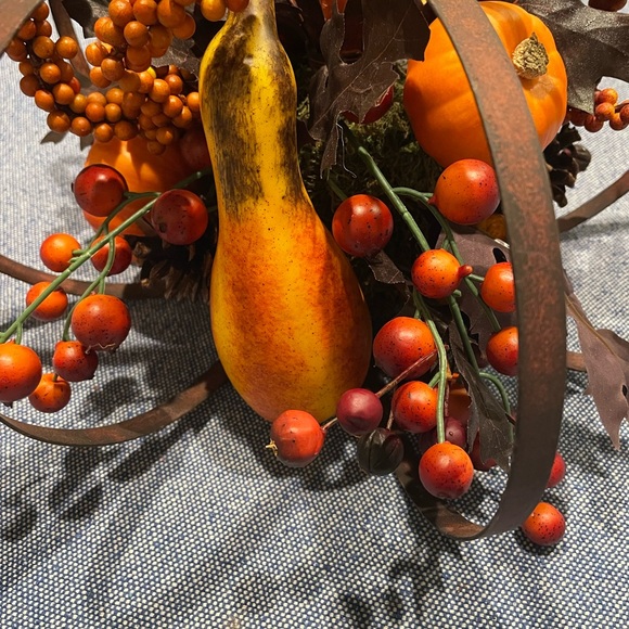 Autumn Harvest Centerpiece with Pumpkins and Berries - Picture 3 of 4